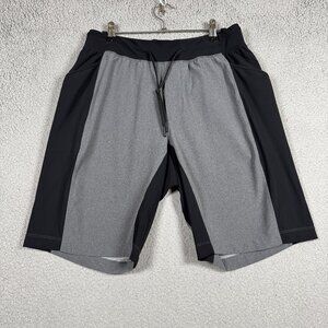 Lululemon Core 9 Short Men Size Medium Grey/Black Athletic Running Solid Pullon